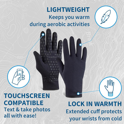 TrailHeads Women's Touchscreen Gloves, Cold Weather Running Gear