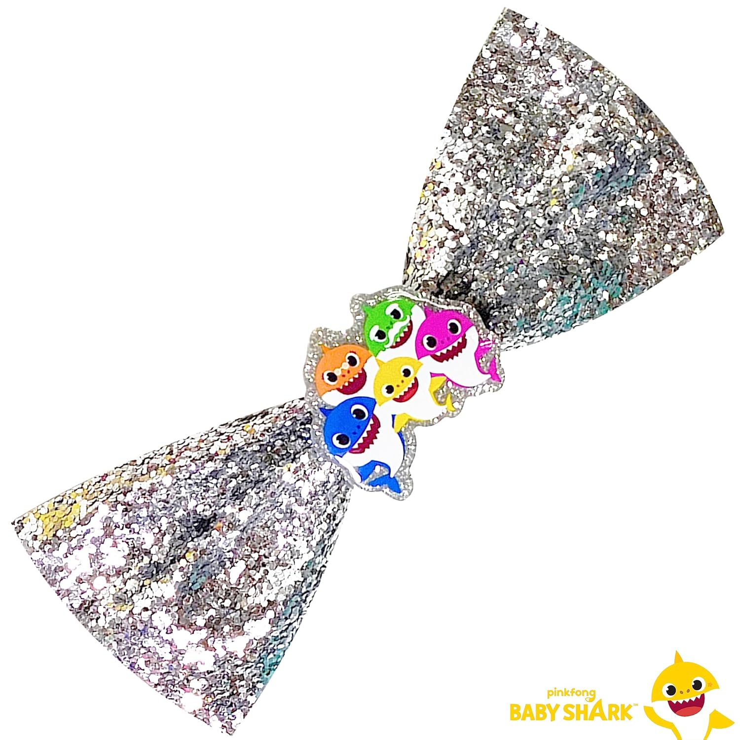 Baby Shark Kids Hair Bows - Hair Accessories Gift Set - 7 Pcs 4 Inch Bundle - Hair Bows for Girls - Different character on each clip - Alligator Clip - Ages 3 +