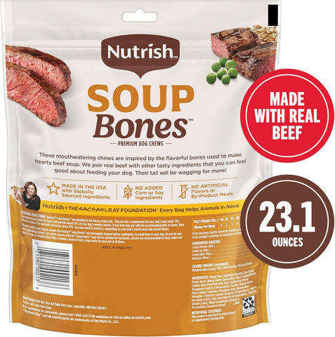 Nutrish Soup Bones Beef Dog Chews, 23.1 oz. Bag (11 Treats) (Rachael Ray)