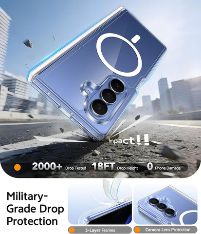 FNTCASE for Samsung Galaxy Z Fold 7 Case, Hinge Protection, Fit for Magsafe