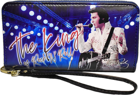 Mid-South Products Elvis Presley Clutch Wallet – Pink With Guitars Design - Officially Licensed Collectible For Elvis Fans - Practical and Wonderful