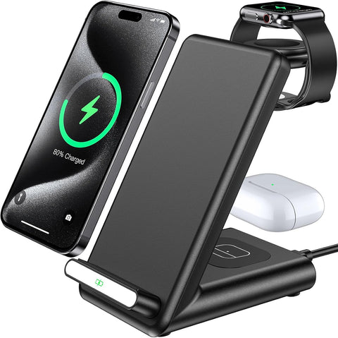 Wireless Charging Station,3 in 1 Charging Stand for Apple Multiple Devices