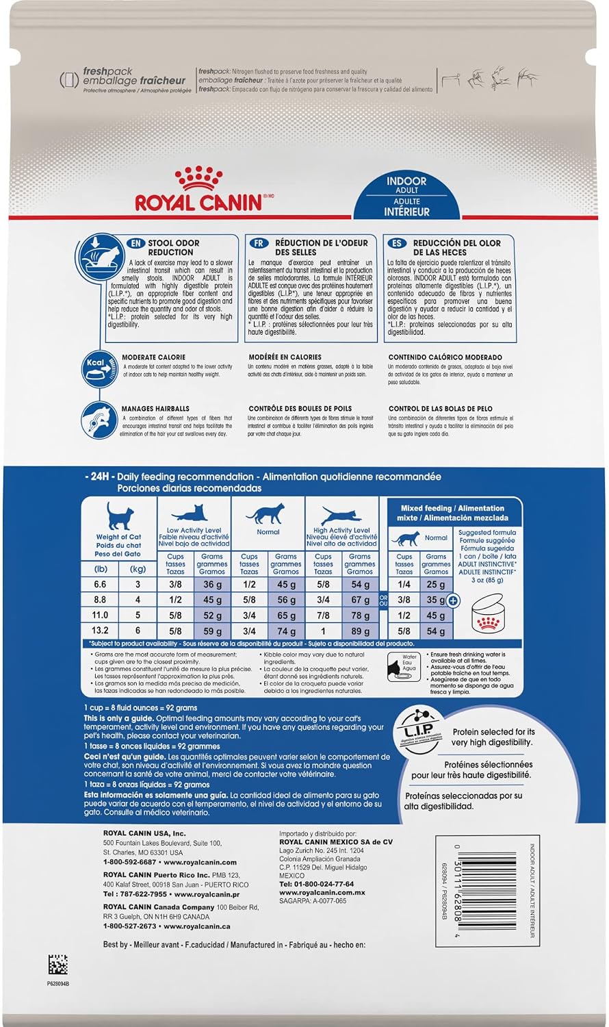 Royal Canin Feline Health Nutrition Indoor Adult Dry Cat Food, 7 lb Bag