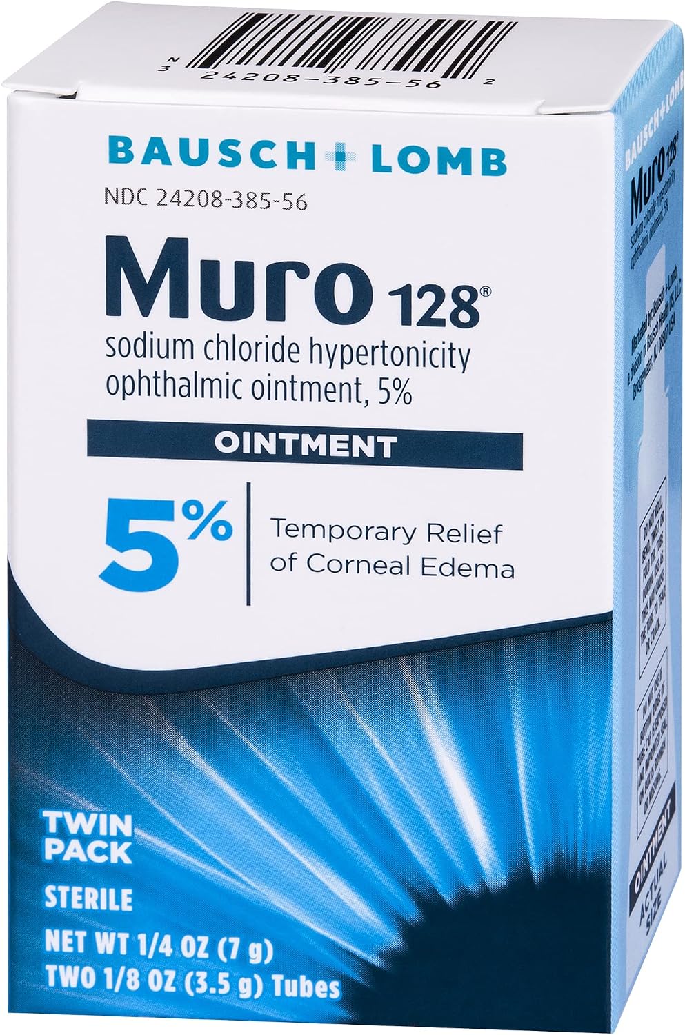 Bausch & Lomb Muro 128 Ointment 5% 2-Pack 7 g (Pack of 2)