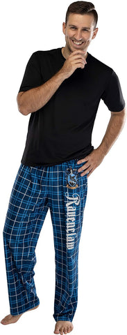 Harry Potter Men's House Crest Plaid Lounge Pajama Pants - All 4 Houses Gryffindor, Ravenclaw, Slytherin, Hufflepuff