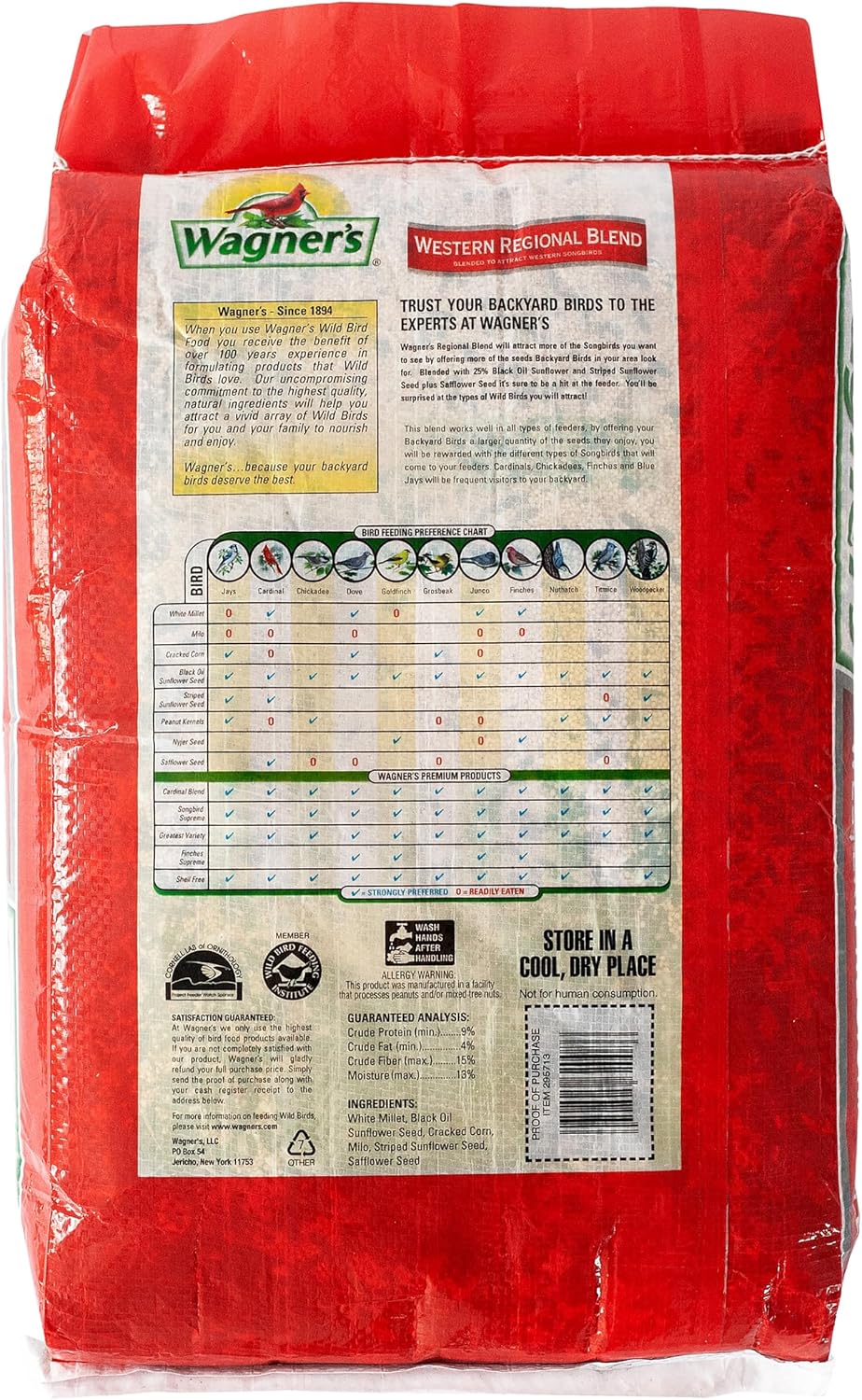 Wagner's 62008 Western Regional Blend Wild Bird Food, 20-Pound Bag