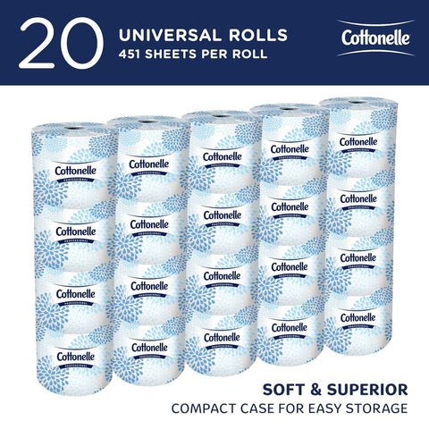 Cottonelle Professional Standard Roll Toilet Paper, Bulk, 20 Rolls (13135) | 451 Sheets/Roll, 2-Ply, Soft & Strong, Convenience Case, Premium Tier
