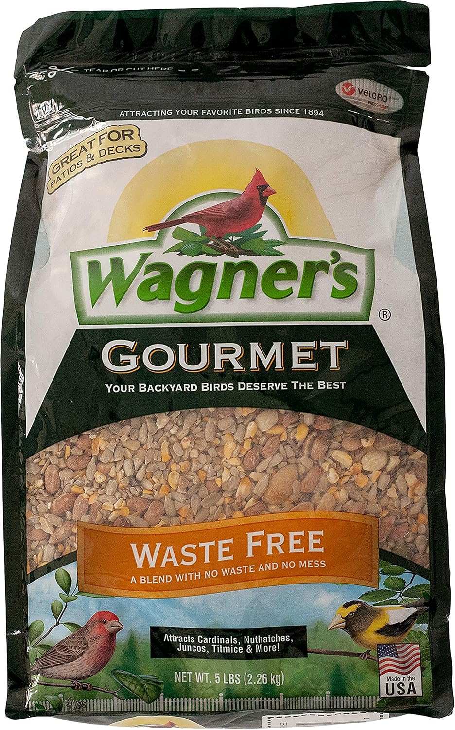 Wagner's 82056 Gourmet Waste Free Wild Bird Food, 5-Pound Bag