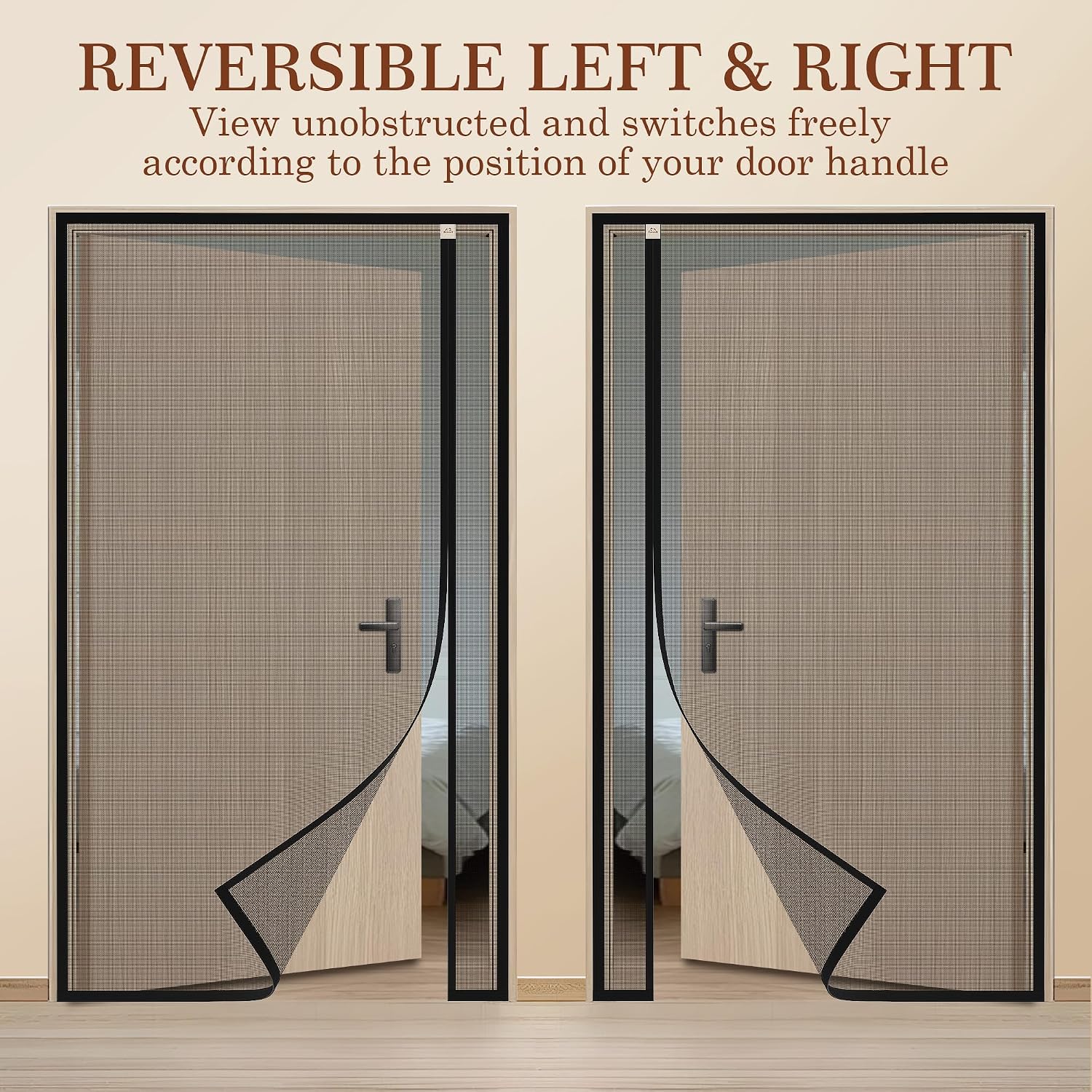 Yotache Magnetic Screen Door Fits 28"x80" Doors, Reversible Side Opening