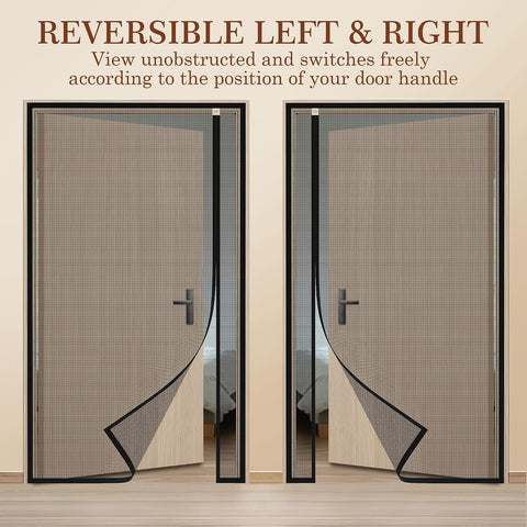 Yotache Magnetic Screen Door Fits 28"x80" Doors, Reversible Side Opening