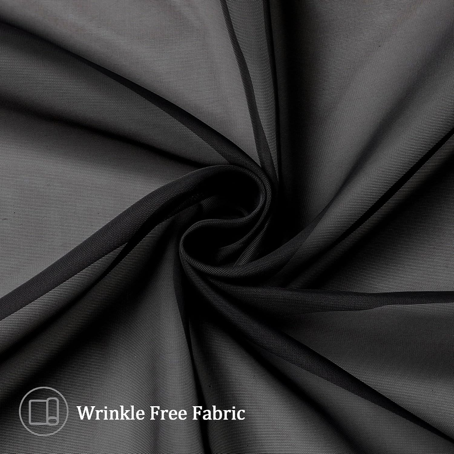 Aiyufeng 2 Panels Black Sheer Valance 14 Inch Length, Short Black Sheer Curtains for Bedroom, 14 Inches Kitchen Curtains for Small Window, Dual Rod Pocket (40 by 14 Inches Long)