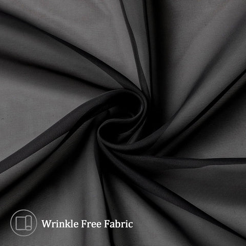 Aiyufeng 2 Panels Black Sheer Valance 14 Inch Length, Short Black Sheer Curtains for Bedroom, 14 Inches Kitchen Curtains for Small Window, Dual Rod Pocket (40 by 14 Inches Long)