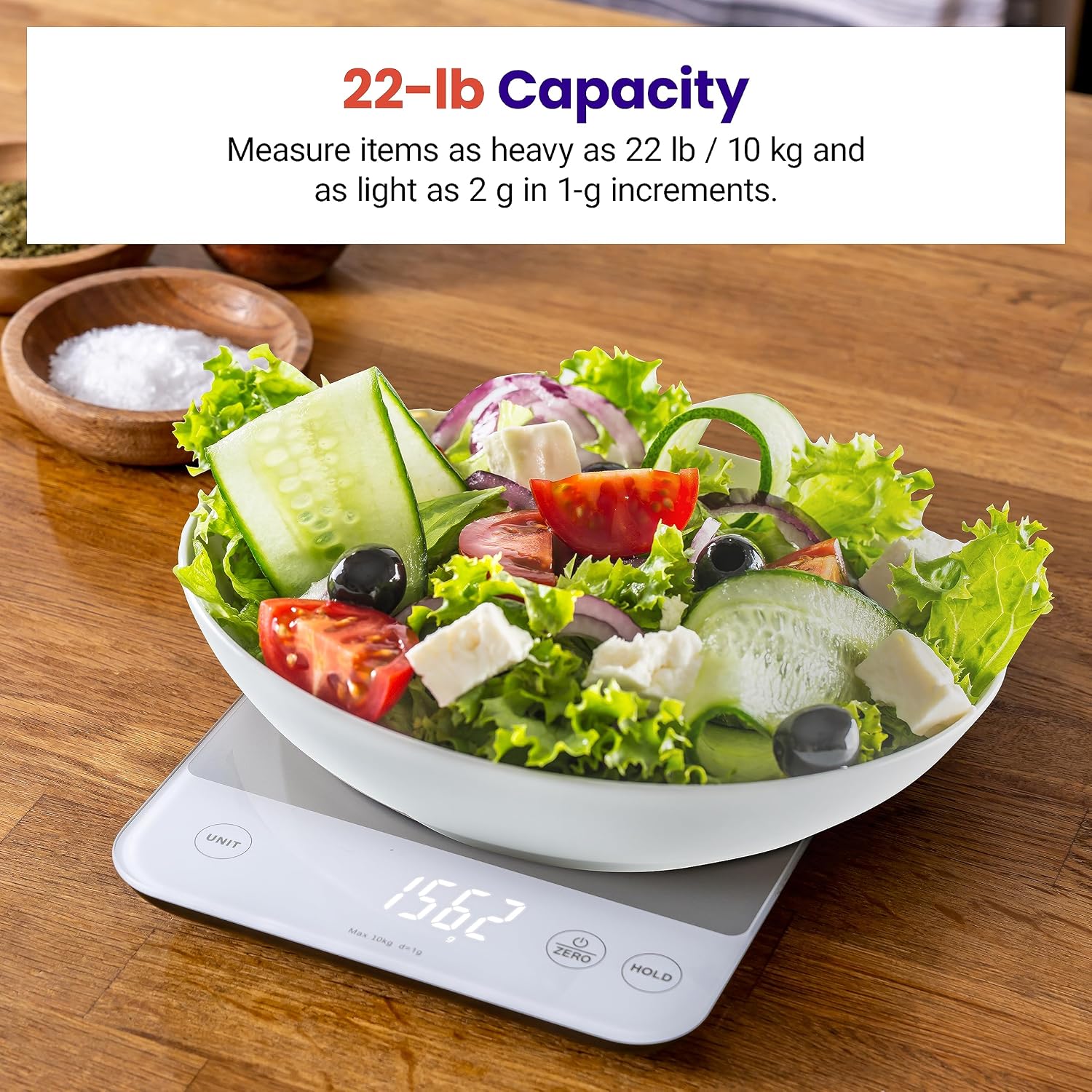 Etekcity 22lb Food Kitchen Scale, USB Rechargeable, IPX6 Waterproof