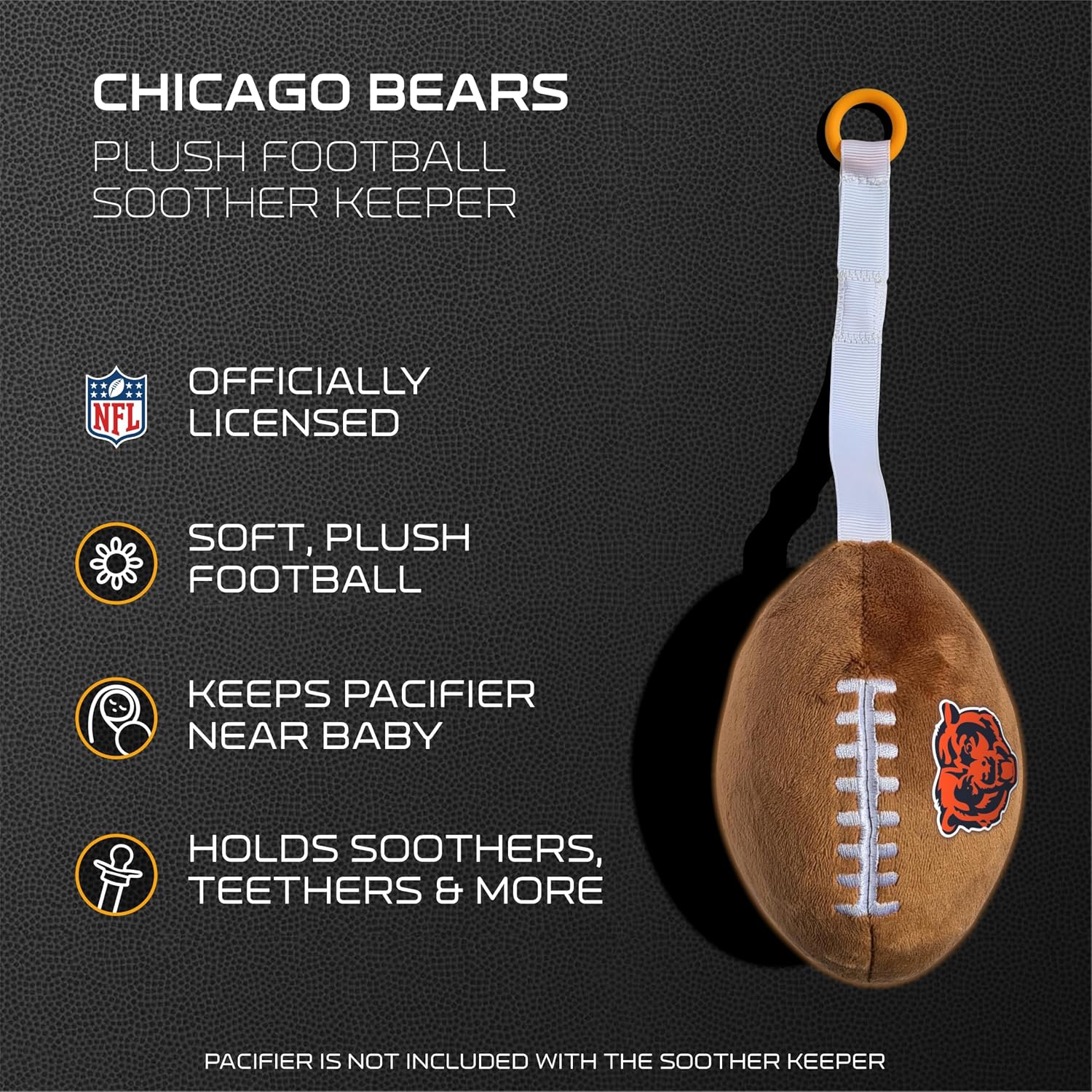 Smilo NFL Plush Football Pacifier Holder - Chicago Bears