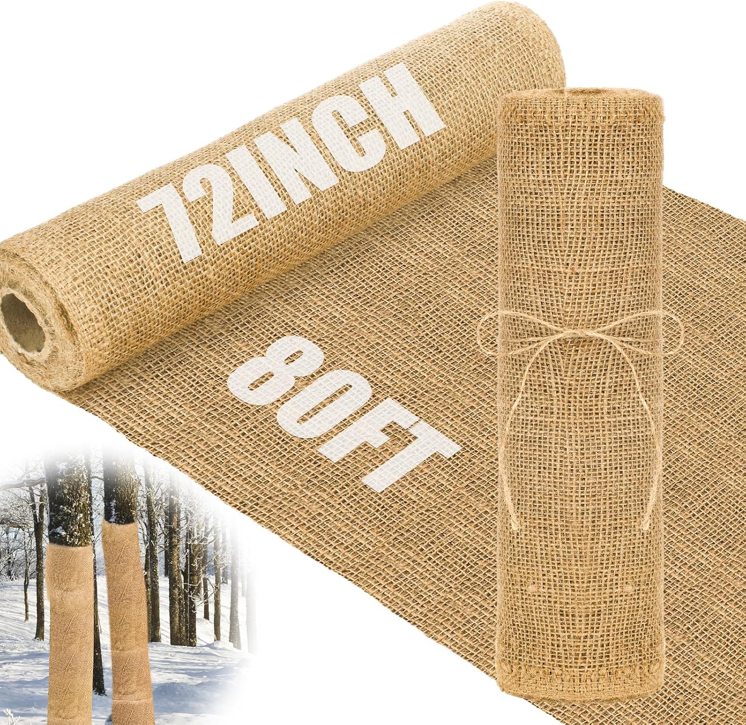 Buryeah 1 Pack 72 Inch X 80 ft Burlap Fabrics Roll Natural Jute Garden