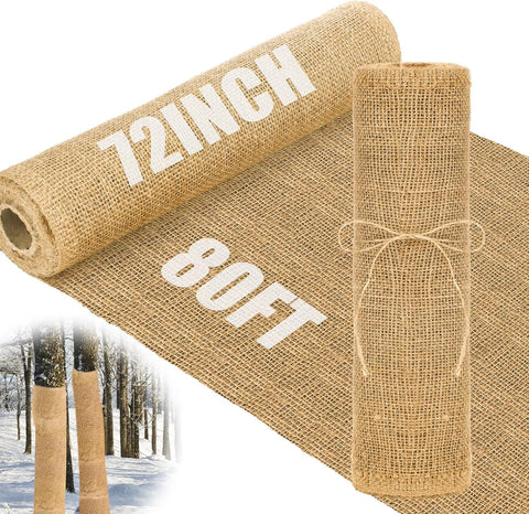 Buryeah 1 Pack 72 Inch X 80 ft Burlap Fabrics Roll Natural Jute Garden