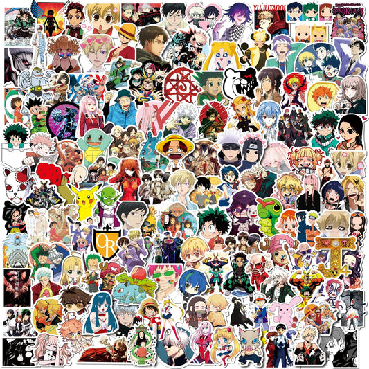 200PCS Anime Stickers Mixed Pack,Trendy Various Manga Stickers Vinyl Decals for Hydroflask Water Bottles Book MacBook Laptop Phone Case