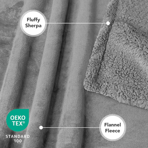 PetAmi Waterproof Dog Blanket for Large Dog Pet, 90x90 Queen, Light Grey