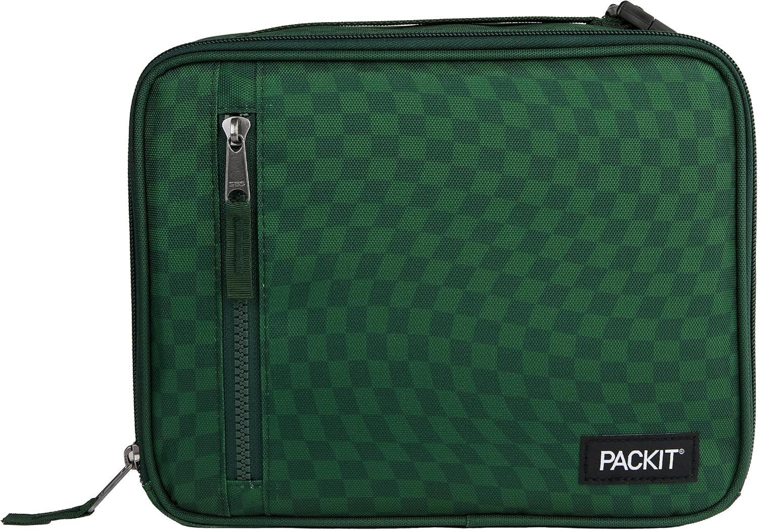 PackIt Freezable Classic Lunch Box, Checker Wave Olive