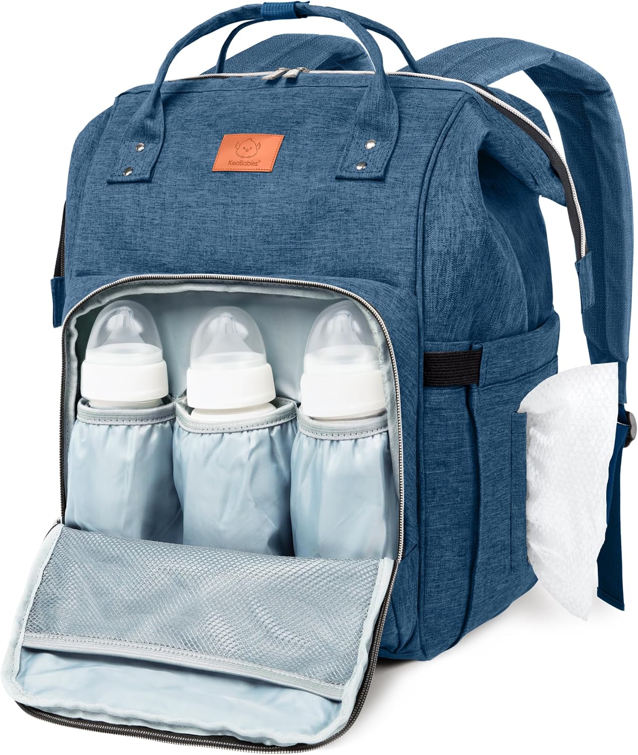 KeaBabies Baby Diaper Bag Backpack, Baby Bag for Boys, Girls (Navy Blue)