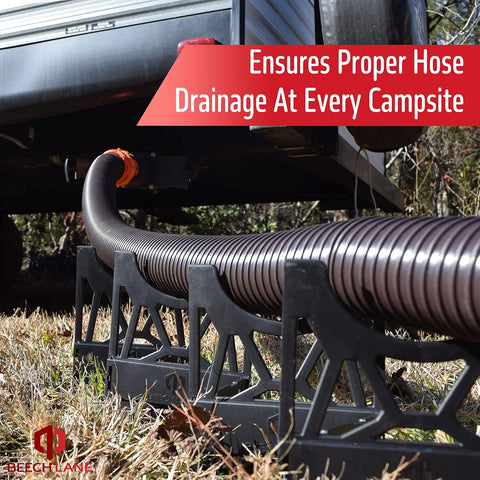 Beech Lane 20 Foot RV Sewer Hose Support with Clip On Accessory Feet for Extra Stability, Patented Nesting Design For Small Storage, Quick Setup and Collapse, Ensures Proper Drainage