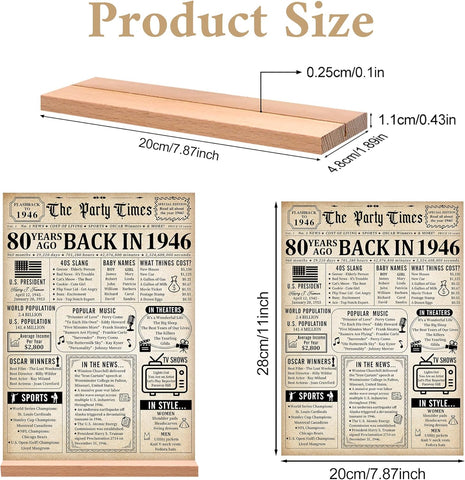 Trgowaul Vintage 80th Birthday Back in 1946 Poster Acrylic Table Sign