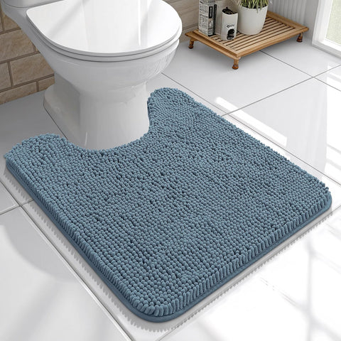 OLANLY Toilet Rugs U-Shaped 20x20, Soft Absorbent Chenille Contour Rugs