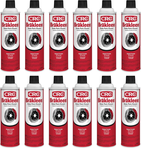 CRC Brakleen Brake Parts Cleaner Spray - Non-Flammable - 19 oz (12-Pack)