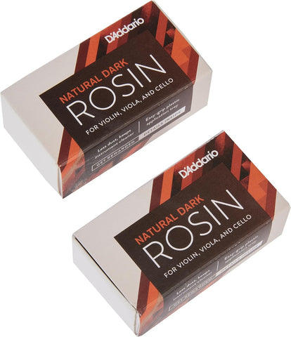 D'Addario Natural Violin & Cello Rosin, Dark, 2 Pack