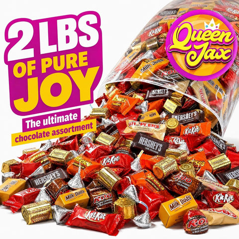 Assorted Chocolate Candy Variety Pack - 2 Lb Bulk Chocolate Mix - Bulk Mini Chocolates Candy Bars Individually Wrapped - Individually Wrapped Candies - Father's Day - Cold Pack Included