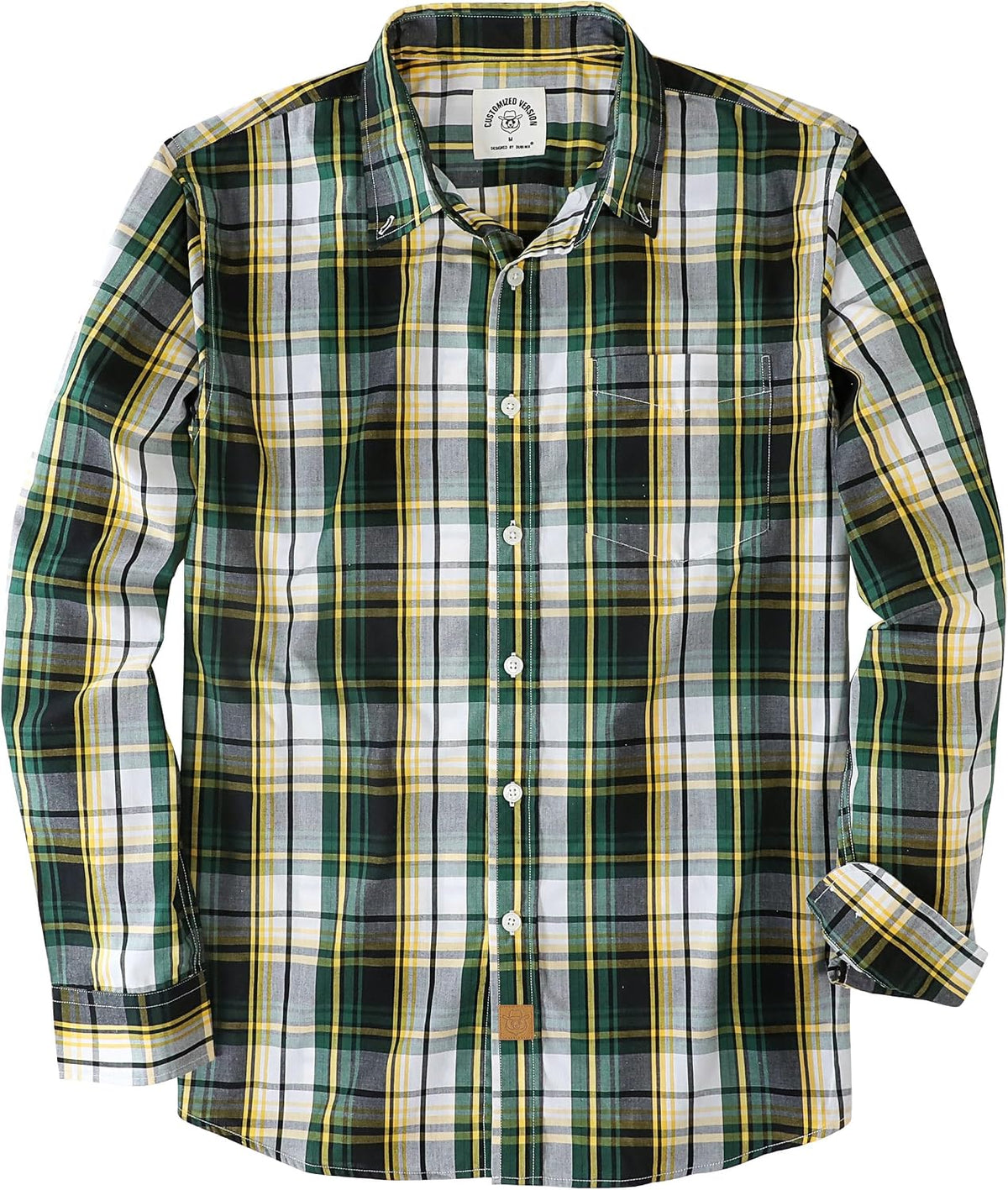 Dubinik® Mens Long Sleeve Button Down Shirts Casual Soft Plaid Shirt Men