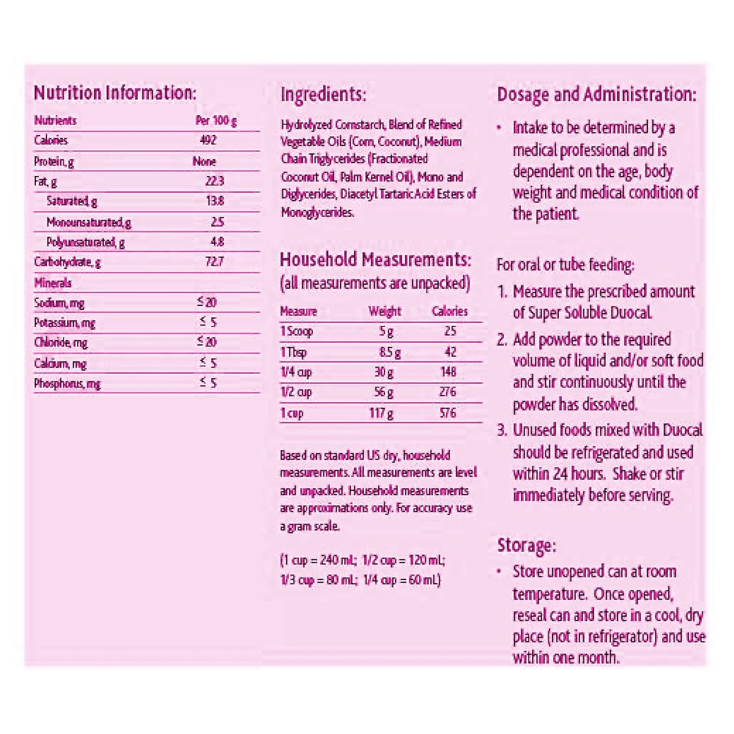 Duocal Nutricia High Calorie Super Soluble Powder, 14.1 oz (Case of 1)