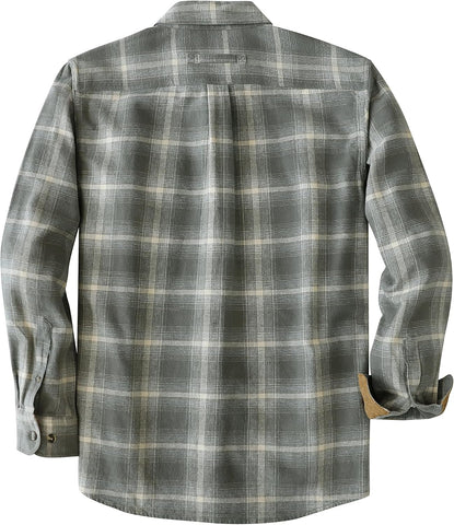 Dubinik® 6 oz Flannel Shirt for Men Plaid Cotton Brushed Utilit Casual