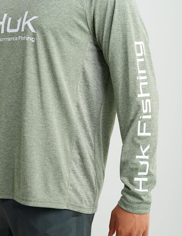 Huk Men's Americana Flag Pursuit | Long Sleeve Performance Fishing Shirt with +30 UPF Sun Protection