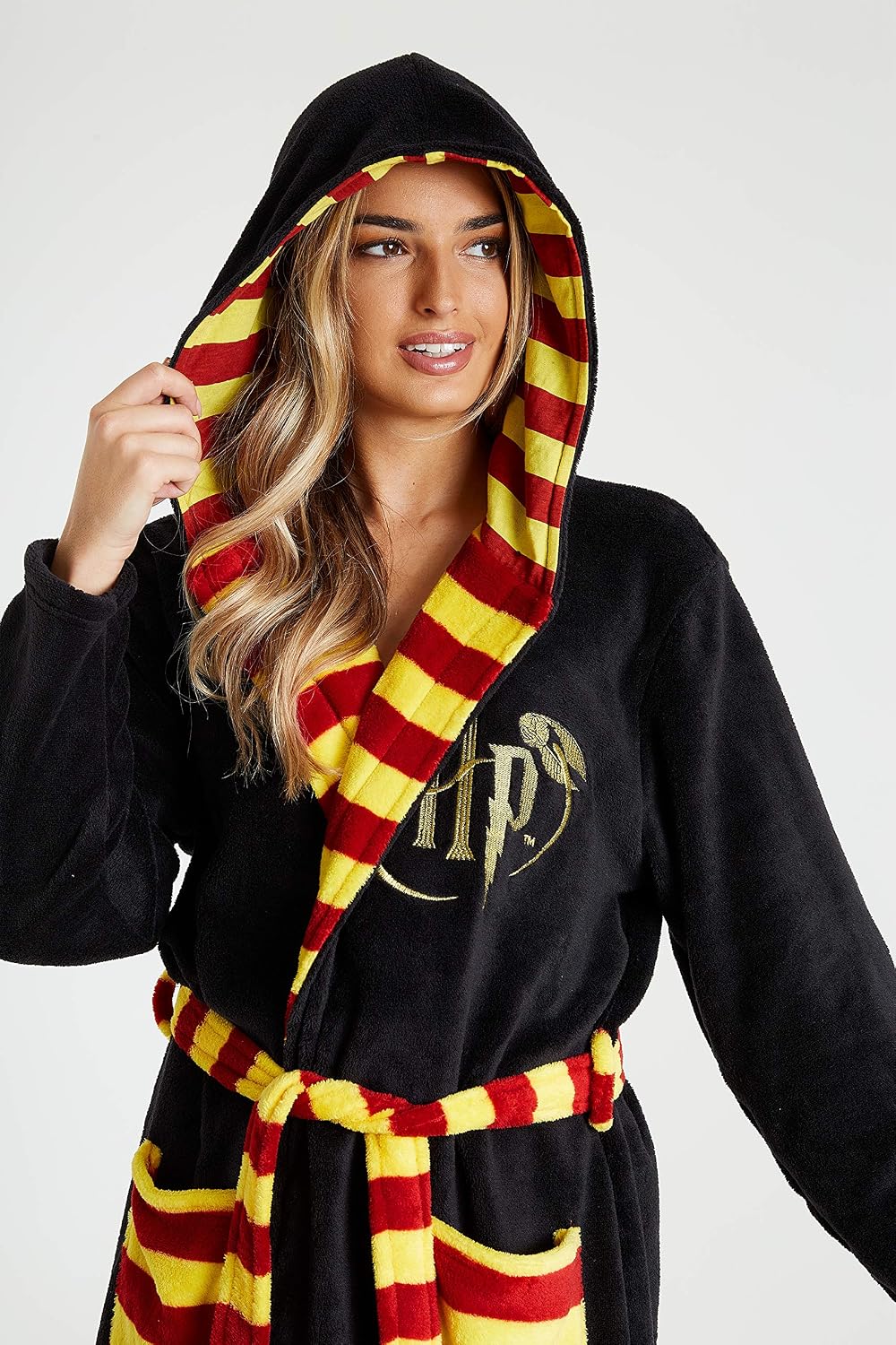 Harry Potter Dressing Gown, Adult Fleece Hooded Dressing Gowns For Women Or Men