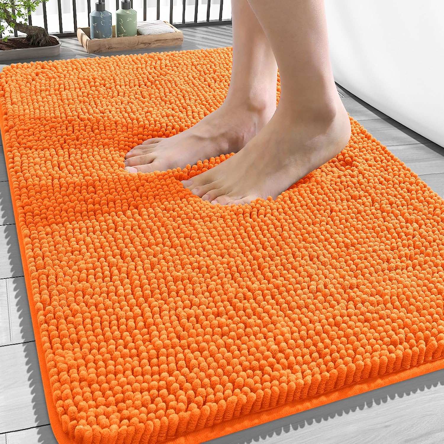 OLANLY Bathroom Rugs 34x21, Extra Soft Absorbent Chenille Bath Rugs