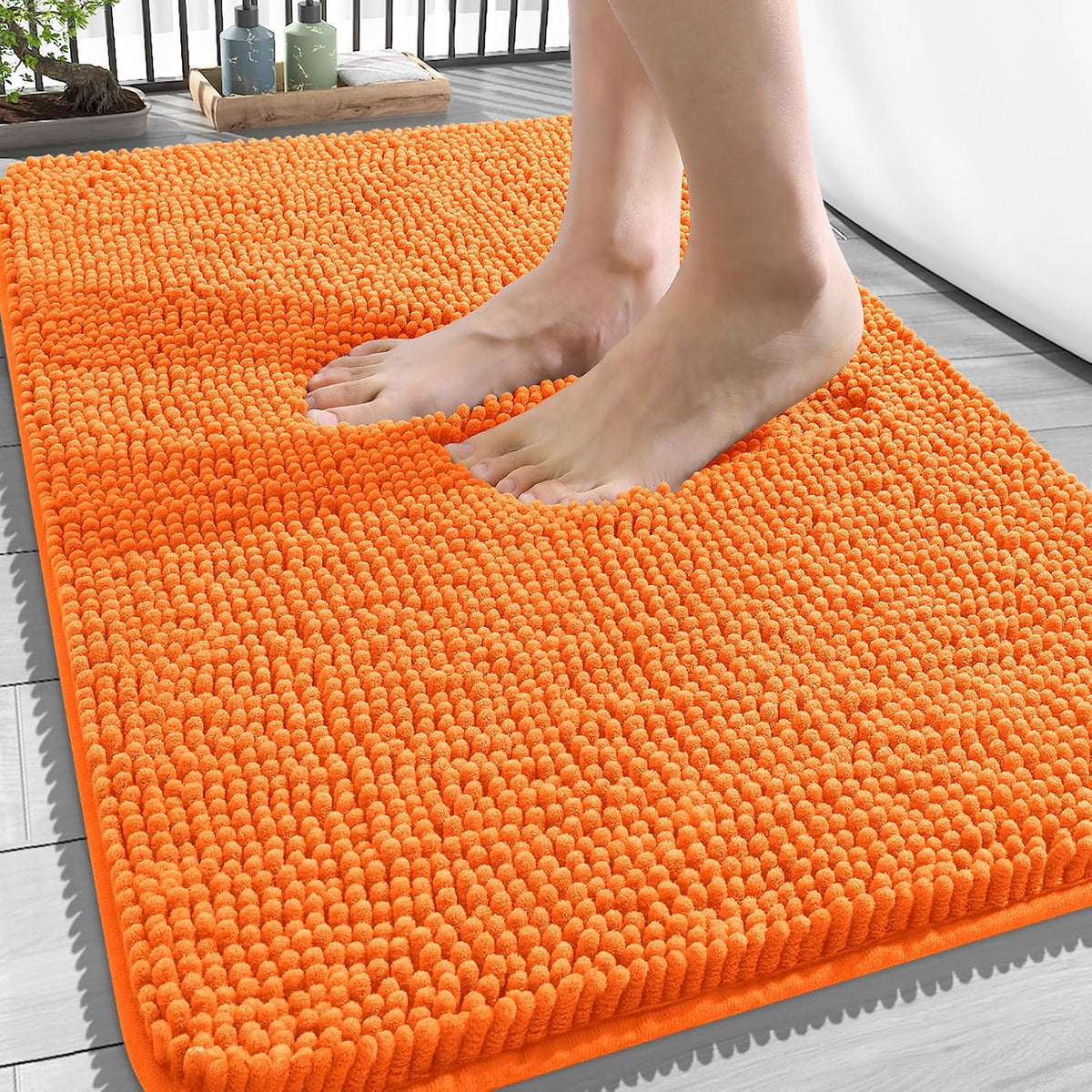 OLANLY Bathroom Rugs 34x21, Extra Soft Absorbent Chenille Bath Rugs