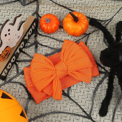 LemonSpace Handmade Baby Girls Headbands with Bows for Newborn Kids Orange