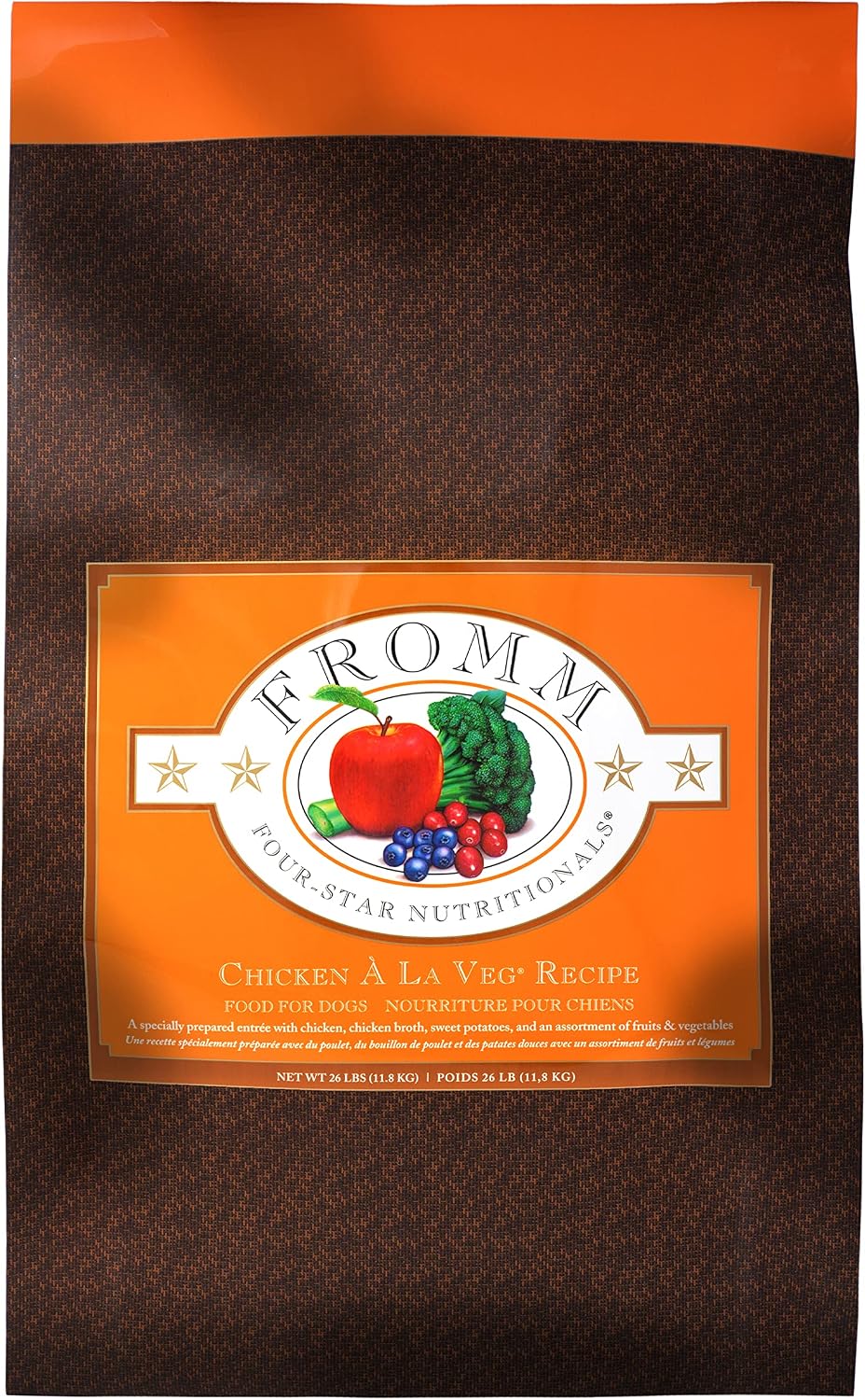 Fromm Four-Star Nutritionals Chicken A La Veg Dog Food - Premium Dry Dog Food - Chicken Recipe - 26 lb