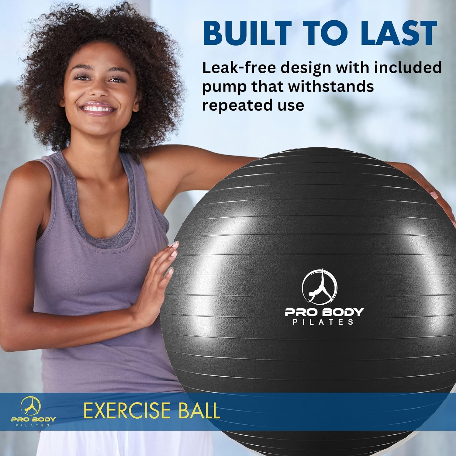 ProBody Pilates Yoga Ball - Gym Grade Exercise Ball