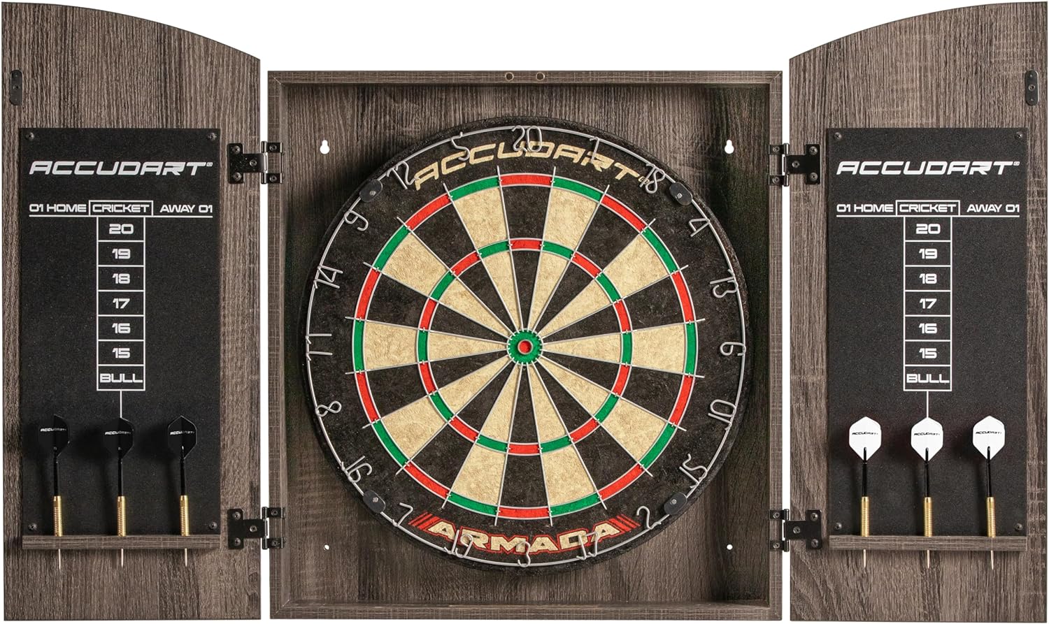 Accudart Armada Bristle Dartboard Cabinet Set, 18-Inch