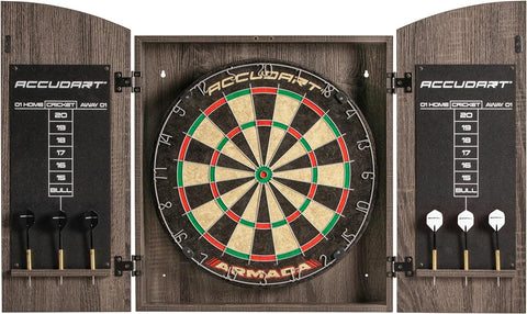 Accudart Armada Bristle Dartboard Cabinet Set, 18-Inch