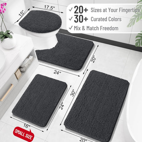 OLANLY Bathroom Rugs 30x20, Extra Soft Absorbent Chenille Bath Rugs