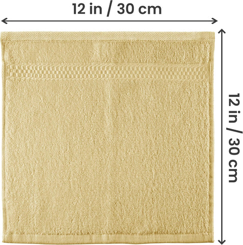Utopia Towels 12 Pack Premium Wash Cloths, 12x12 in, 100% Cotton, Champagne