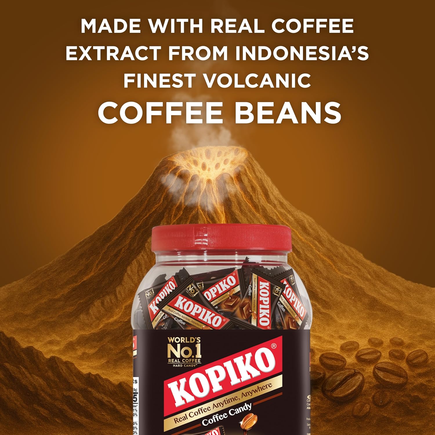 Kopiko Coffee Candy – Bold-Tasty Hard Candy from Indonesia with Real Coffee Extract – A Satisfying Boost for On-the-Go Energy (28.2oz Jar)