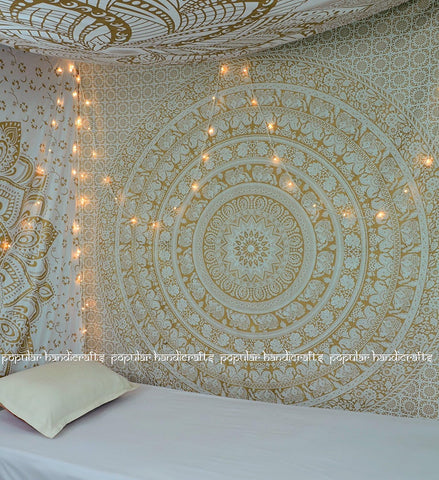 Popular Handicrafts Wall Hanging Tapestry For Bedroom Hippie Mandala Bohemian Hippy Intricate Indian Tapestry 54 x 82 Inches (140cm x 210 cm) Black & White