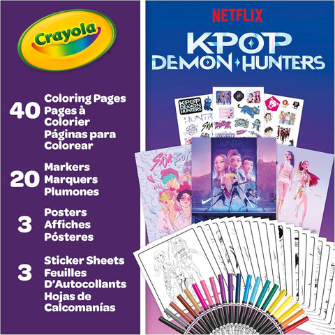 Crayola Kpop Demon Hunters Art Case (40+pcs), Coloring & Sticker Craft Kit