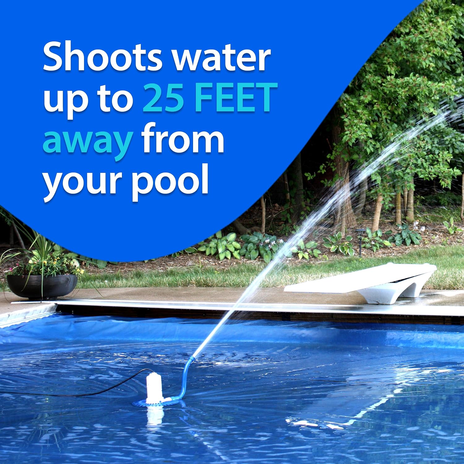 Pool Cover Pump Attachment - USA-Made & Patented Pool Cover Pump Hose Alternative w/ 25ft. Range - Easy-To-Install & Use Year-Round - Replaces Traditional Hoses, Eliminating Tripping Hazard