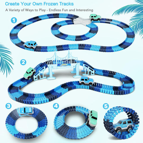 Track Car Toys, 269 PCS Create A Frozen World Race Road Racing Tracks Toy