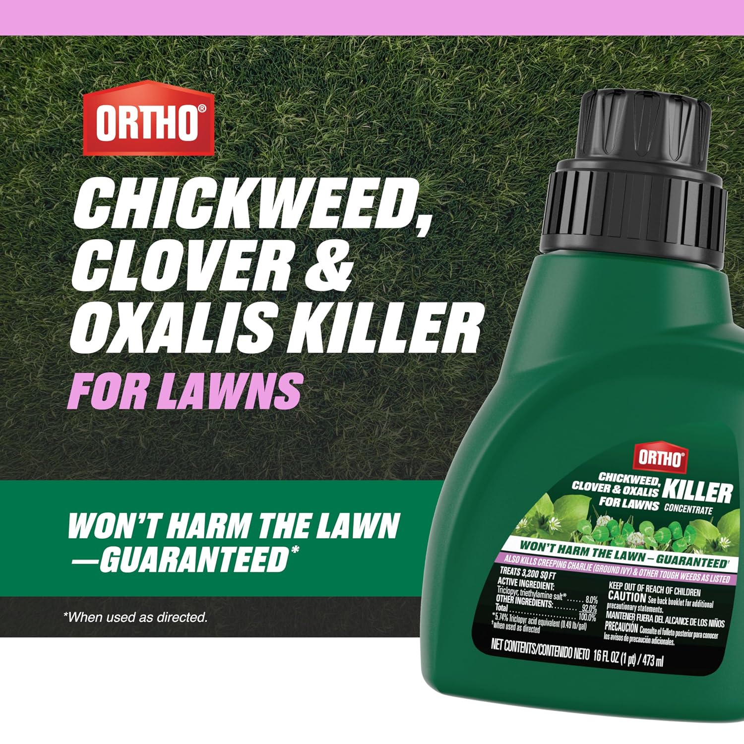 Ortho Chickweed, Clover & Oxalis Killer for Lawns Concentrate, 16 fl. oz.